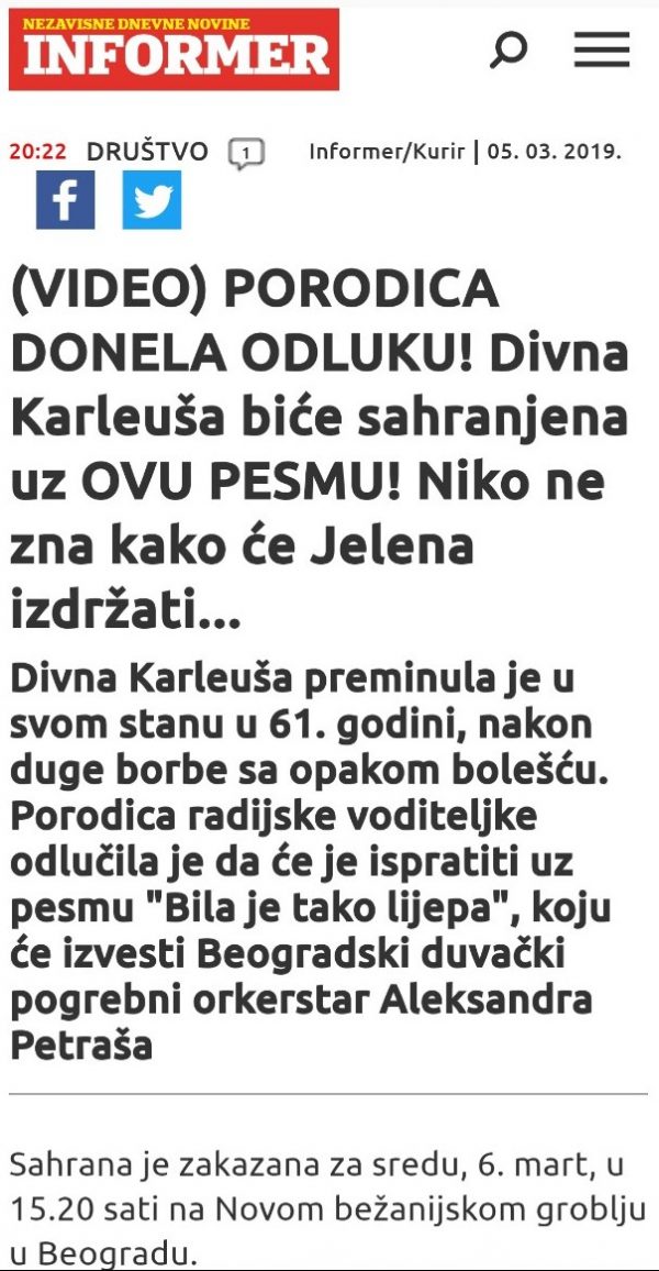 Beogradski duvački pogrebni orkestar Sahrana Karleuša 06.03.2019.